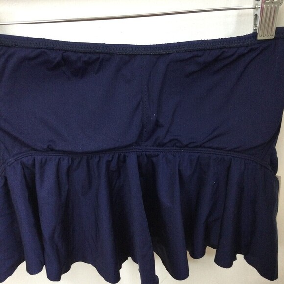 Trina Turk Monaco Off-The-Shoulder Ruffle Bandeau Bikini Top Swimsuit Navy 4 NWT - Picture 4 of 12